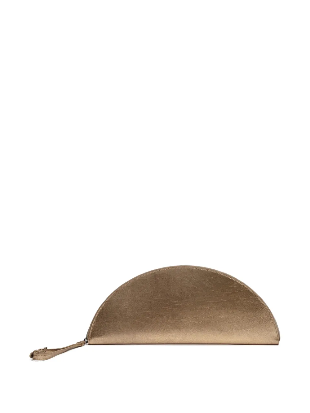 Maison Margiela Halfmoon metallic clutch - Bruin