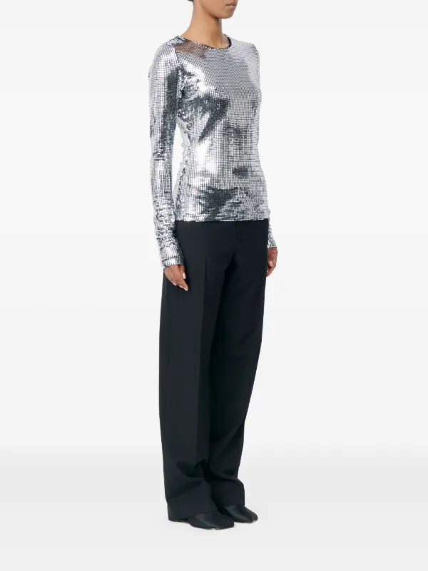 mm6 maison margiela Tシャツ　シルバー Maison Margiela MM6 METALLIC T-SHIRT - SILVER | Garmentory