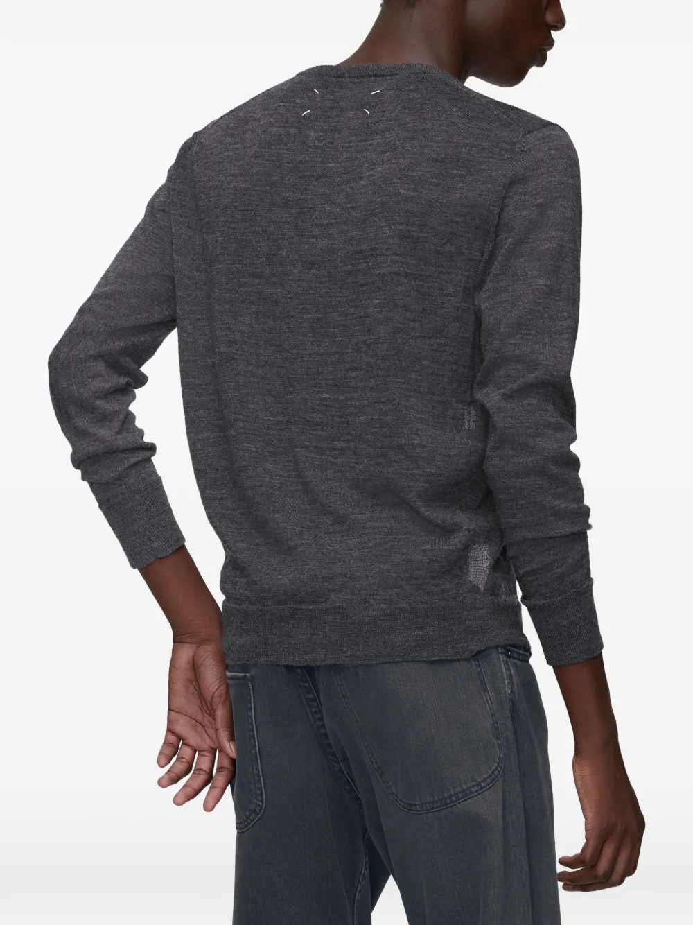 Maison Margiela Trui van wolblend met patch Grijs
