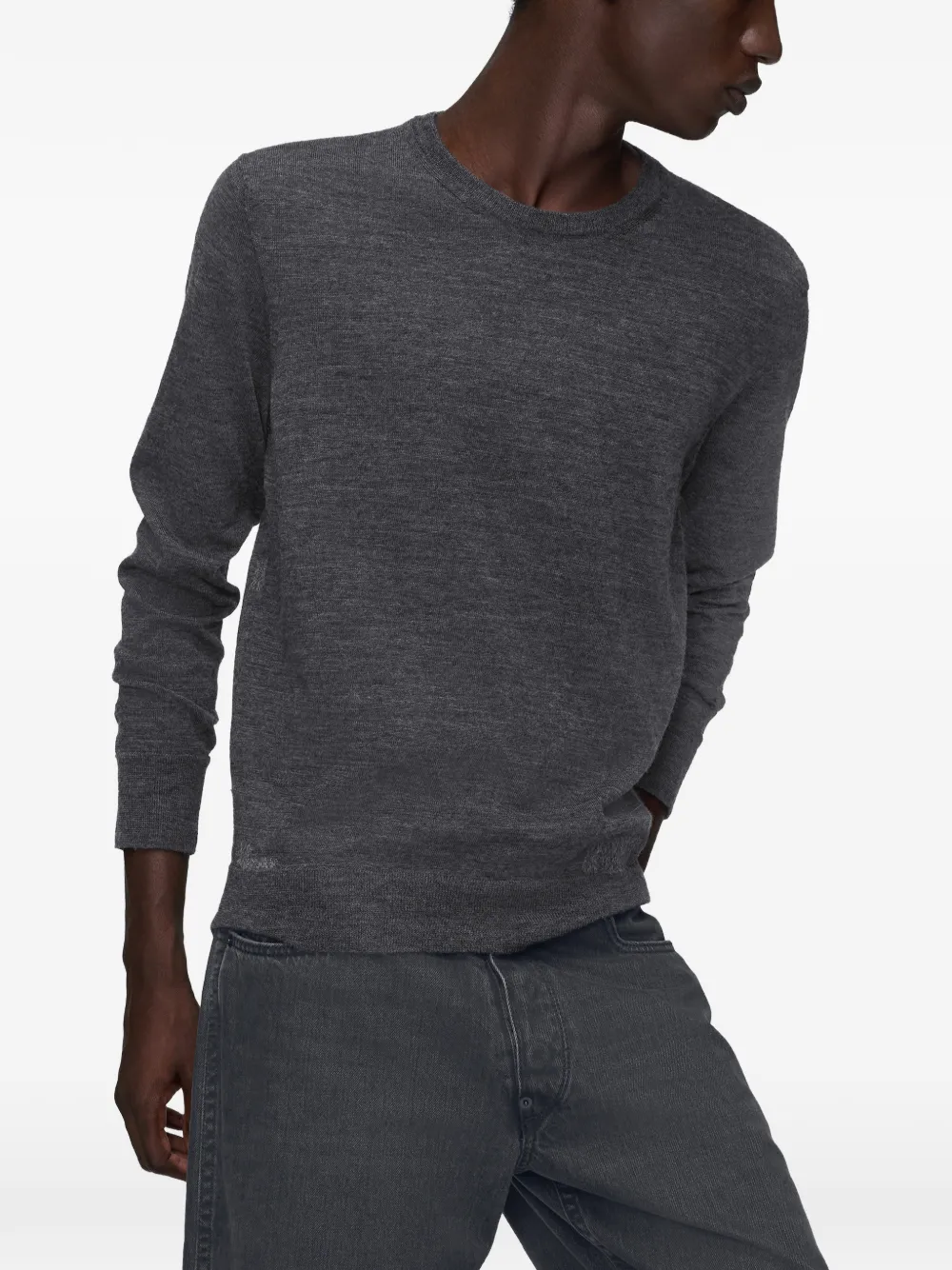 Maison Margiela Trui van wolblend met patch Grijs