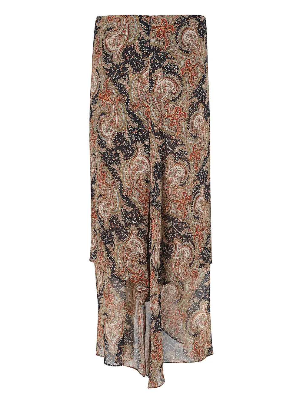 Veronica Beard Gedrapeerde midi-rok met paisley-print - Zwart
