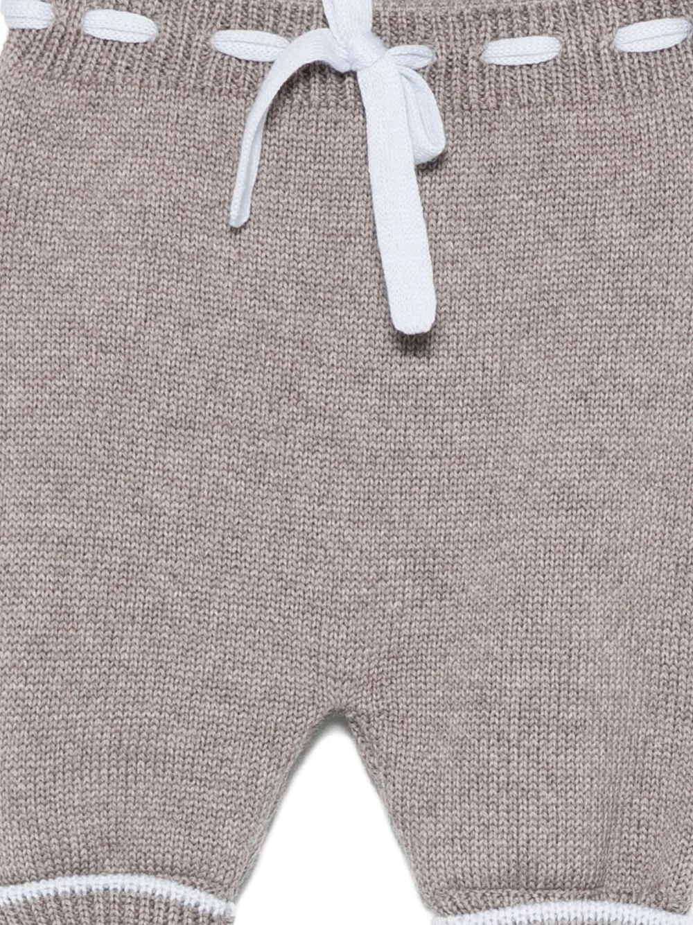 Little Bear Drawstring Knitted Trousers In Gray