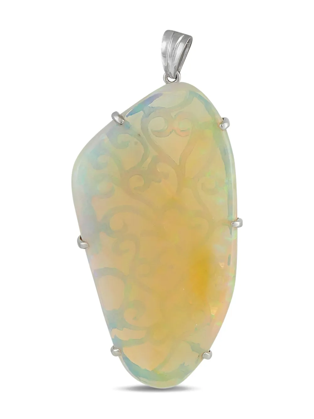 Pre-owned Lb Exclusive Platinum Opal Pendant In Neutral