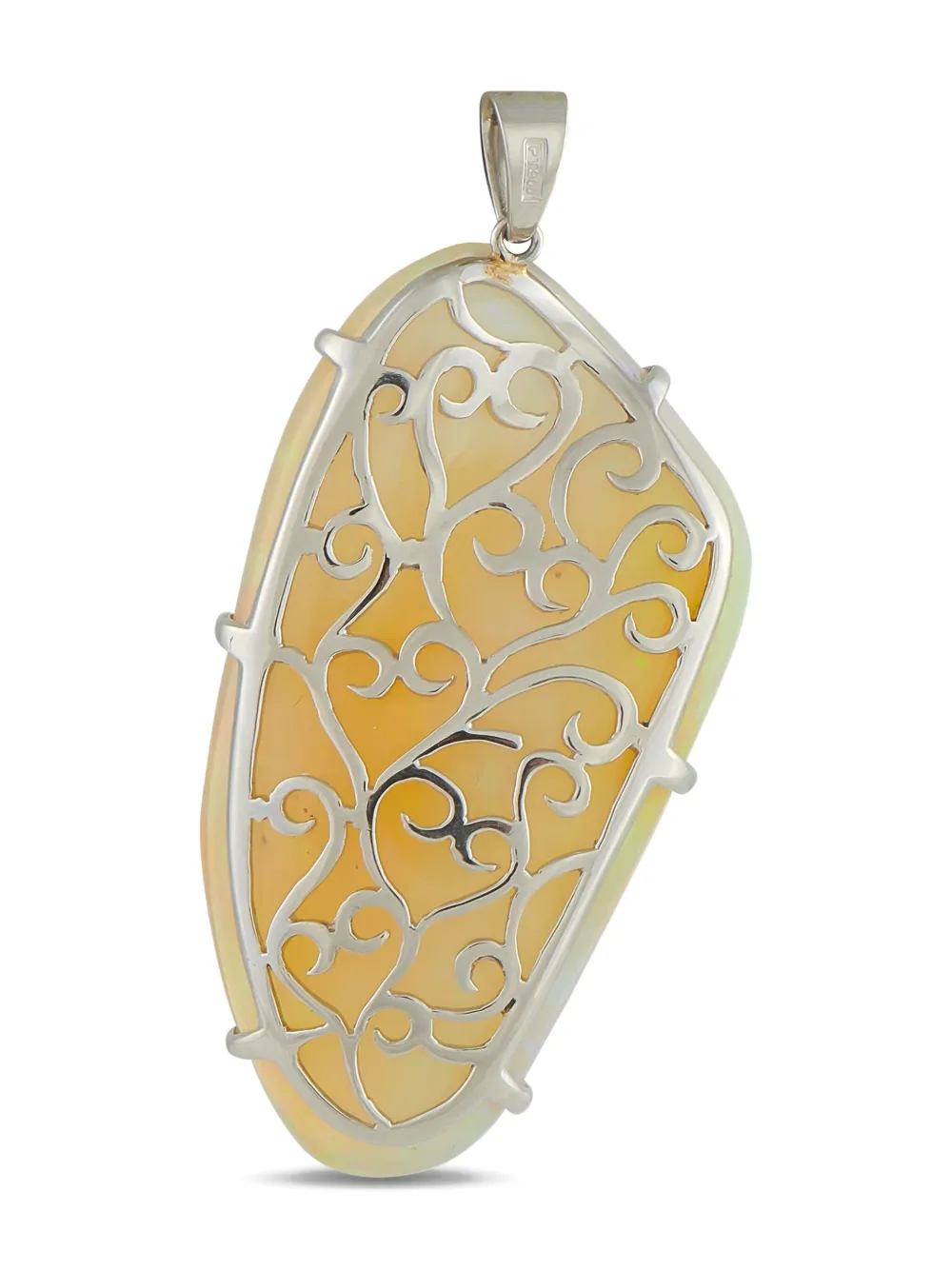Pre-owned Lb Exclusive Platinum Opal Pendant In Neutral