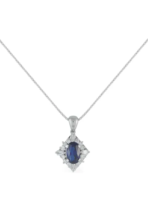 LB Exclusive platinum Sapphire pendant necklace