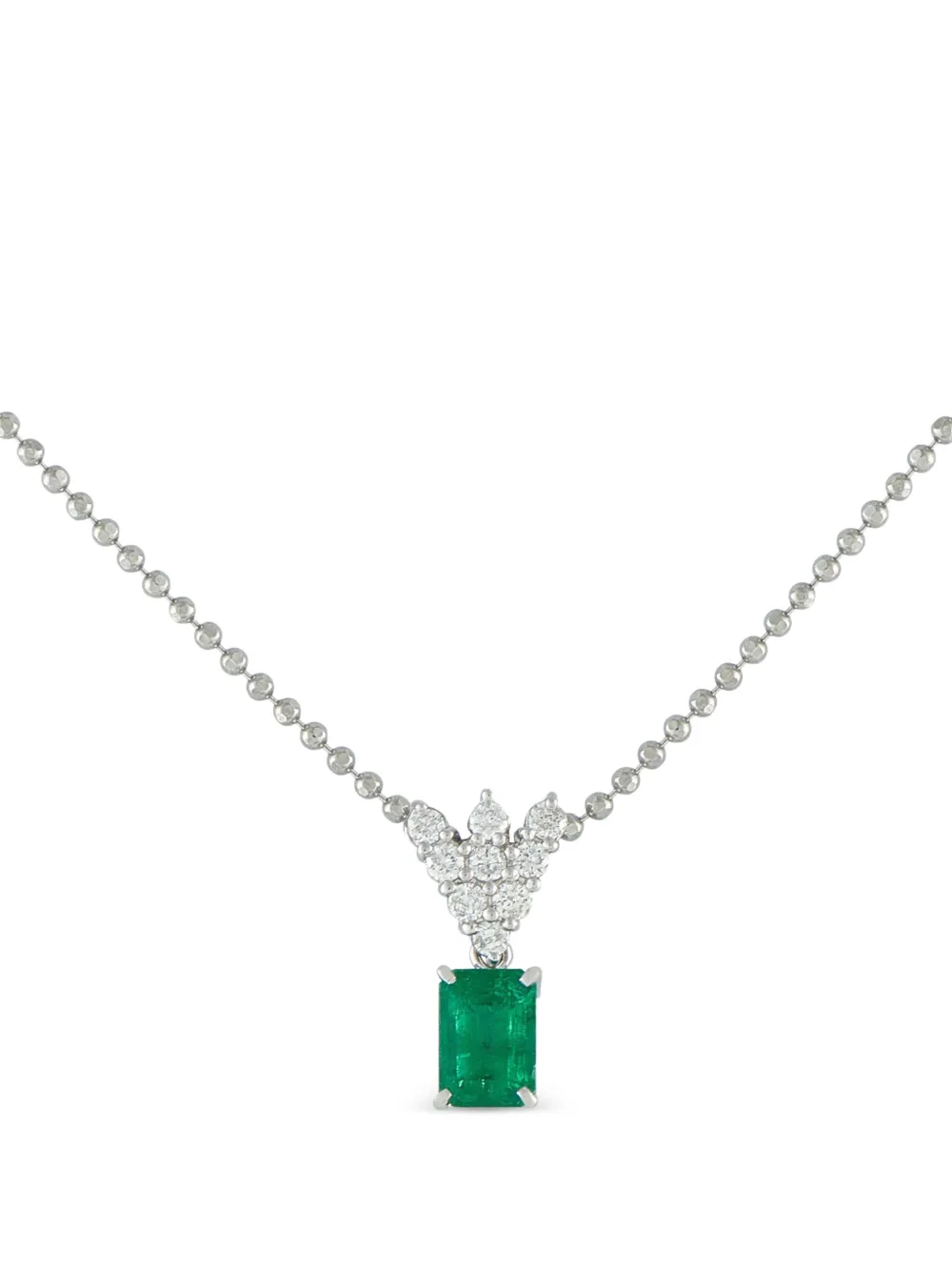 LB Exclusive platinum Emerald pendant necklace - Argento