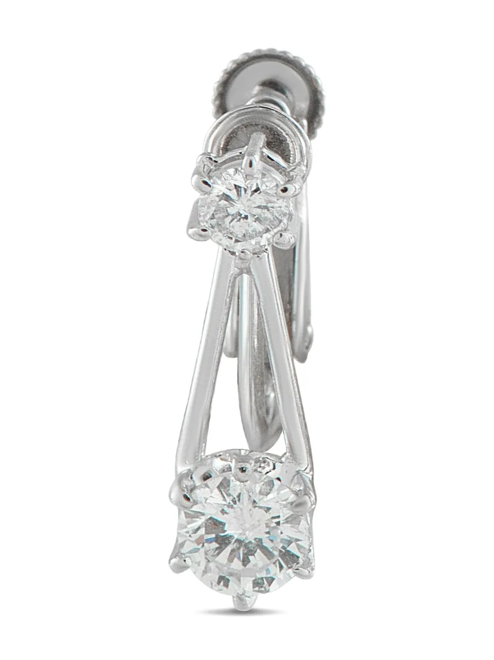 Pre-owned Lb Exclusive Platinum Diamond Earrings In Silver