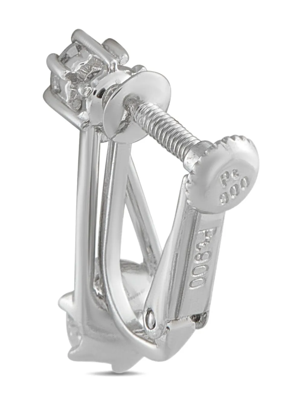 Pre-owned Lb Exclusive Platinum Diamond Earrings In Silver