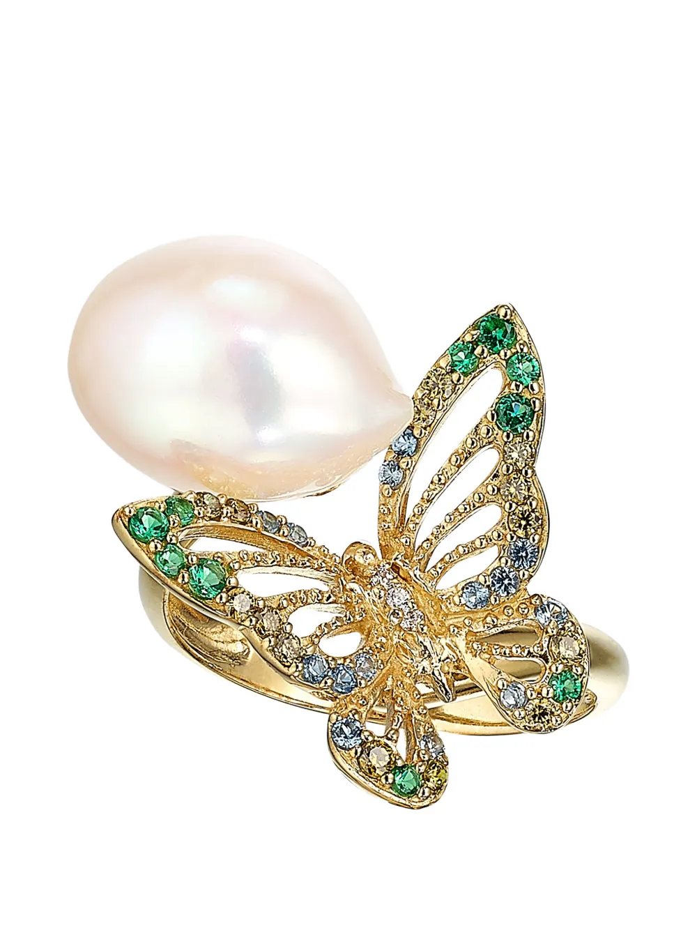 Anabela Chan Butterfly multi-stone ring - Oro