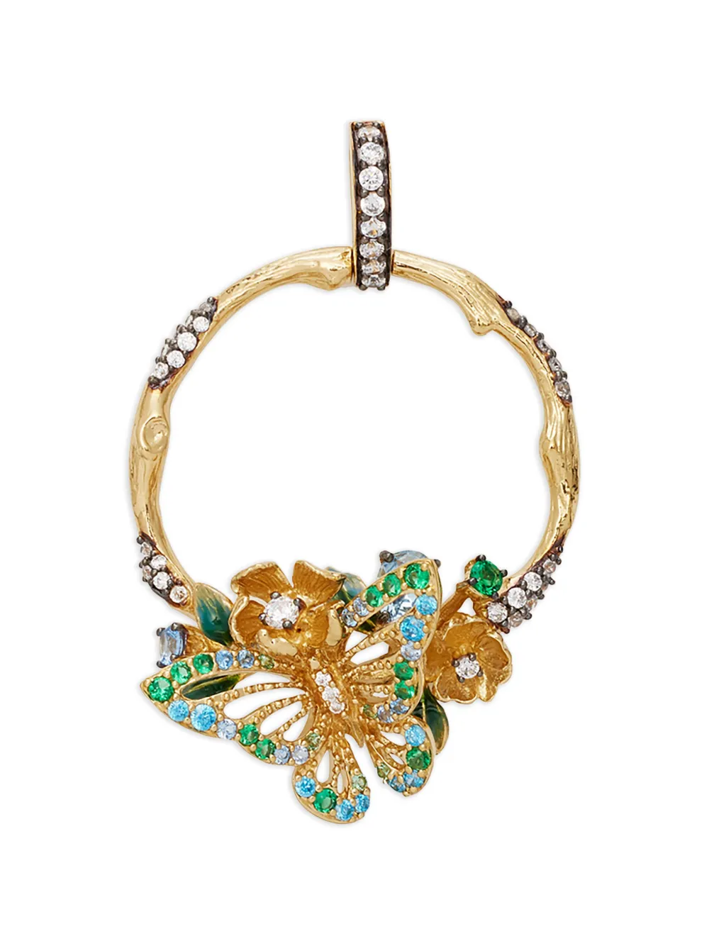 Anabela Chan Pendente Aqua Orchard Hoop con pietre - Oro