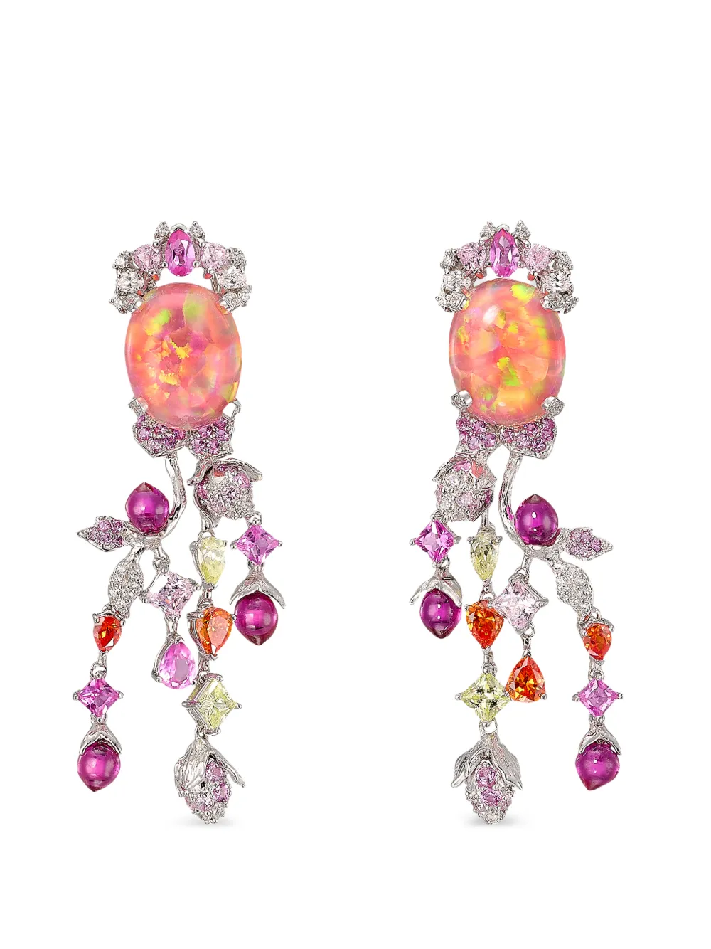 Anabela Chan Orecchini Passiflora con pietre - Argento
