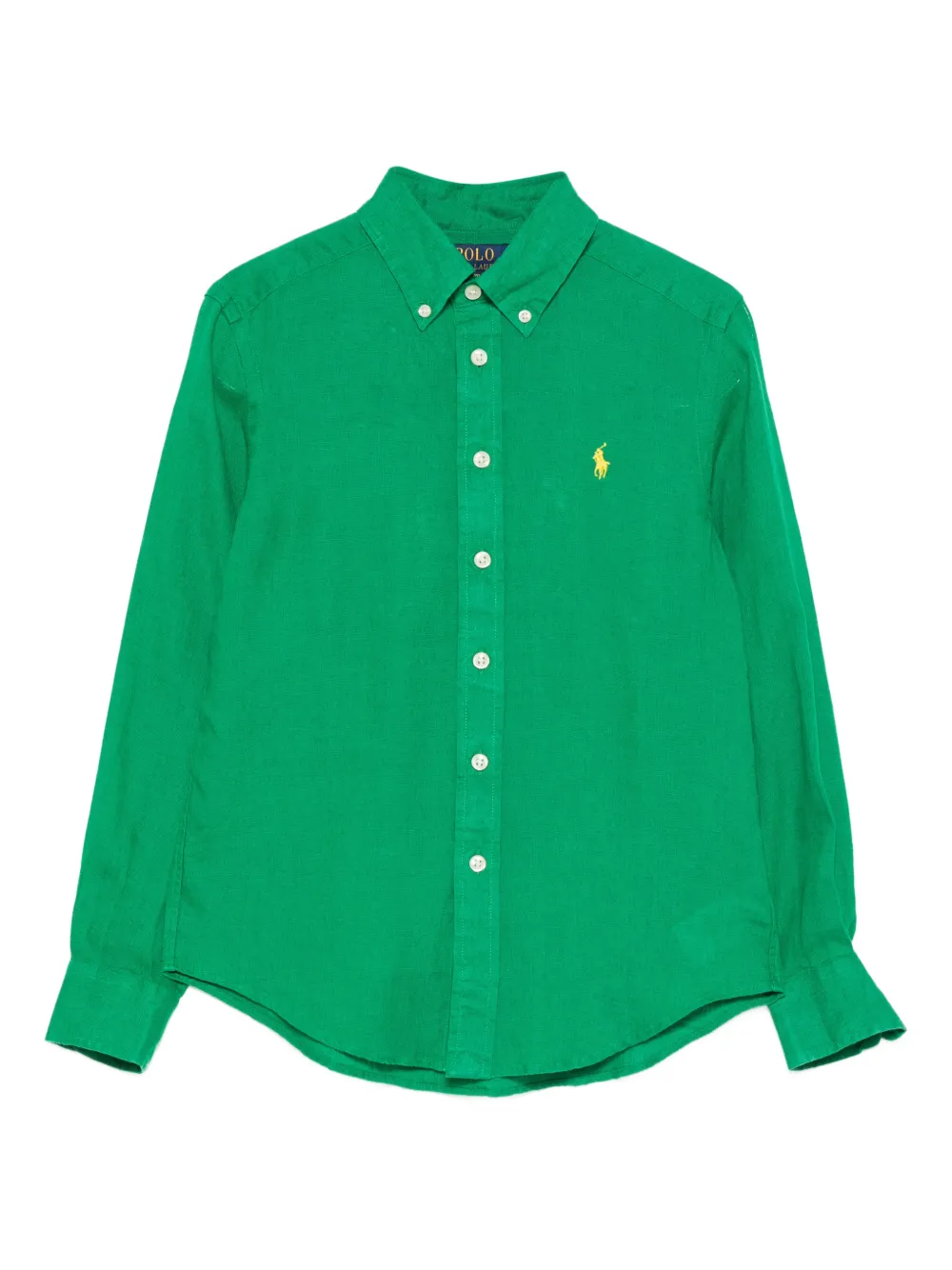 POLO RALPH LAUREN KIDS buttoned linen shirt - Green