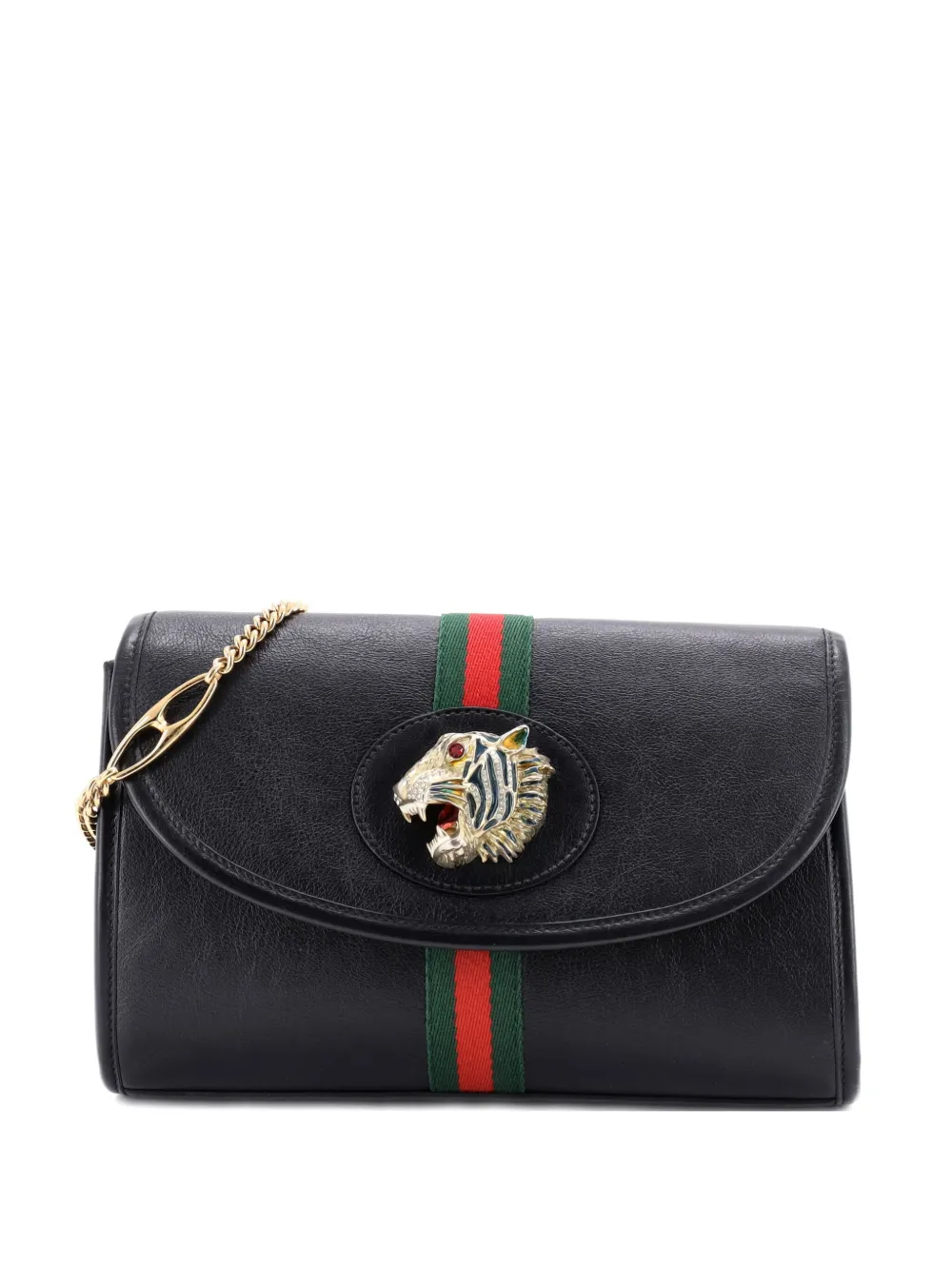 Gucci Pre-Owned Rajah Web Chain Shoulder Bag Leather Small crossbody Gucci Pre-Owned Rajah Web Chain Shoulder Bag Leather Small crossbody