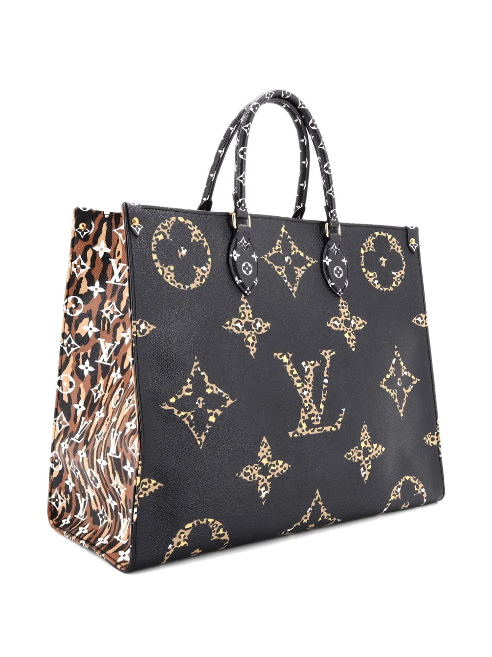 LOUIS VUITTON Pre-owned Onthego Limited Edition Jungle Monogram Giant Gm Tote Bag In Black