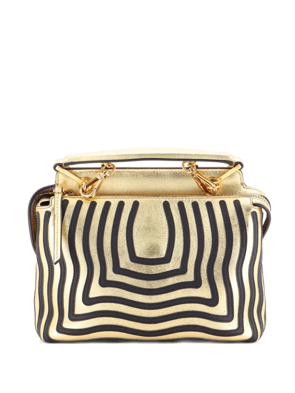 Fendi Pre-Owned DotCom Click Top Handle Bag Hypnotic Leather Small satchel | Gold | Image 1