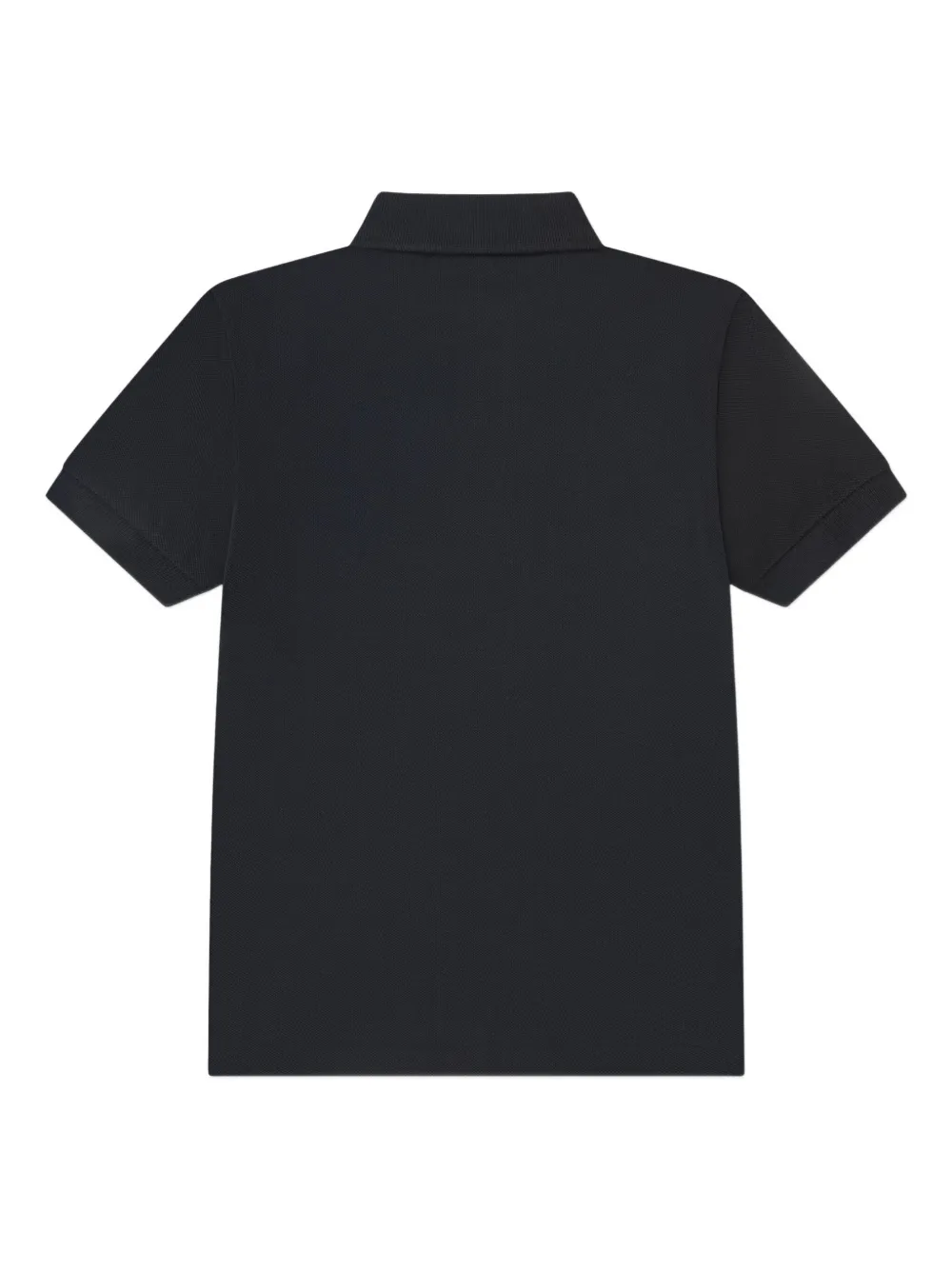 Lacoste Buttoned Logo-patch Polo Shirt In Black