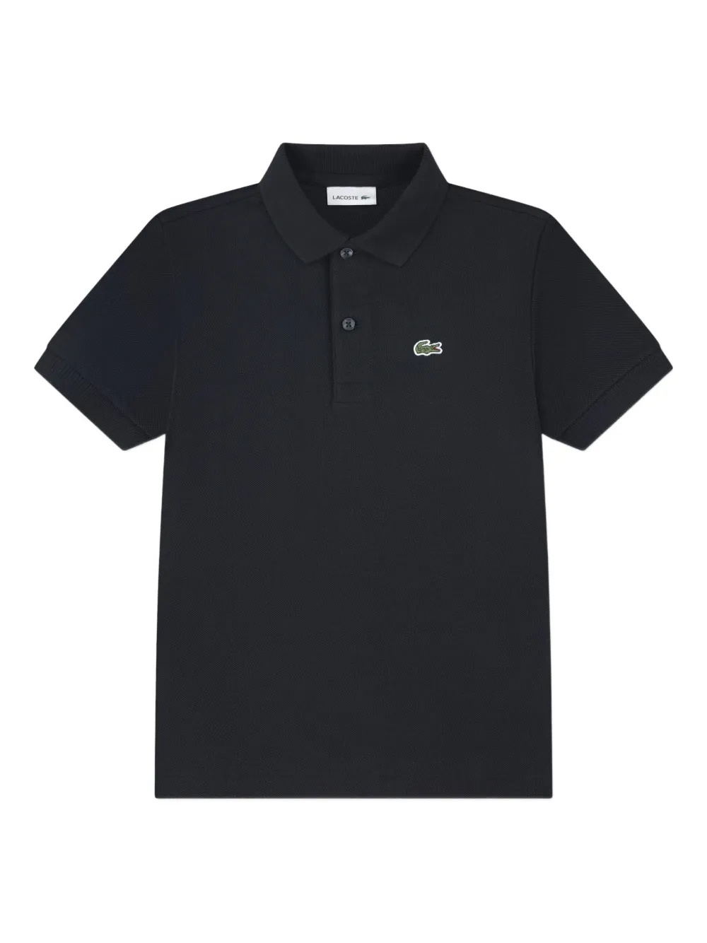 Lacoste Kids buttoned logo-patch polo shirt - Nero