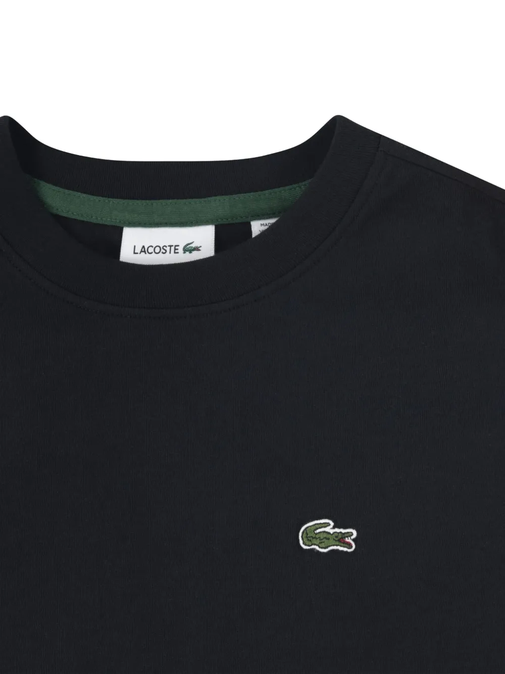 Lacoste Logo Crew-neck T-shirt In Black