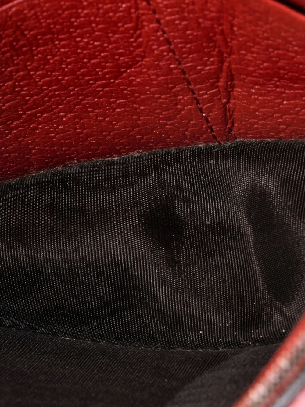 Pre-owned Gucci Queen Margaret Chain Wallet Gg Coated Canvas Mini Crossbody Bag In Black