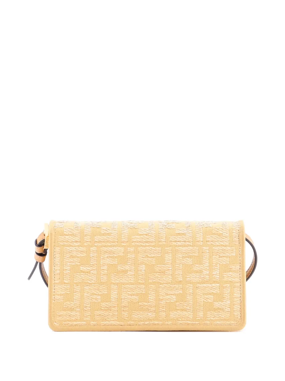 Fendi Pre-Owned Baguette Wallet on Chain Zucca Embroidered Raffia shoulder bag | Pre-Owned | Image 2