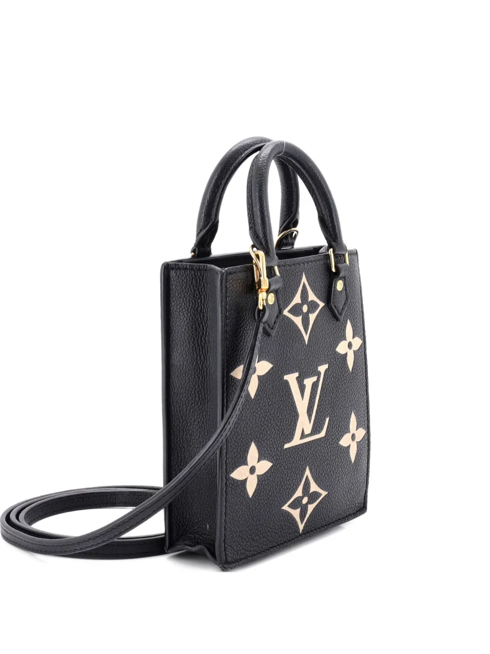 Louis Vuitton Pre-Owned Petit Sac Plat Bag Bicolor Monogram Empreinte Louis Vuitton Pre-Owned Petit Sac Plat Bag Bicolor Monogram Empreinte