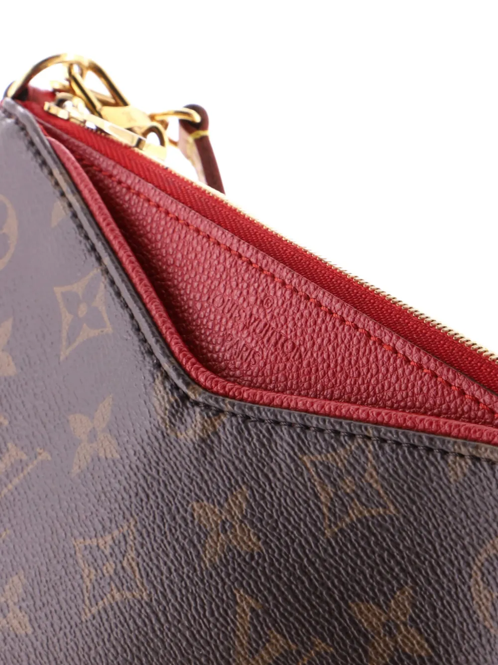 Pre-owned Louis Vuitton Pallas Monogram Canvas With Leather Clutch Bag In Brown