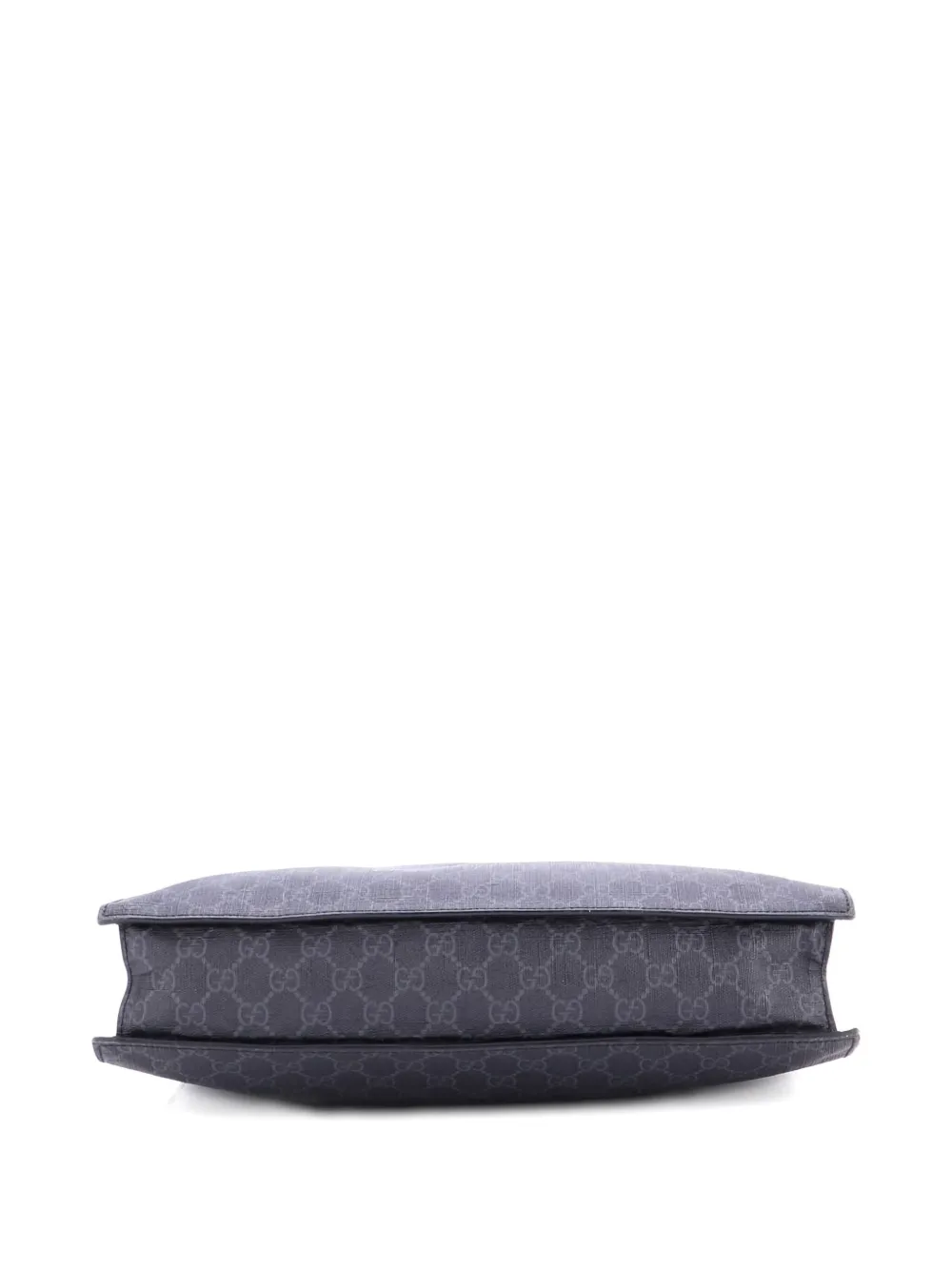 Pre-owned Gucci Convertible Soft Open Gg Coated Canvas Tall Tote Bag In Black