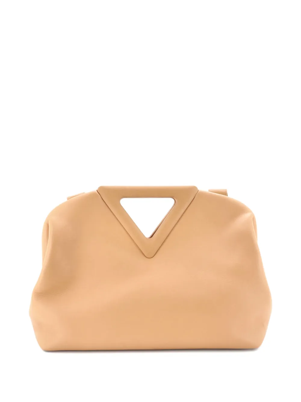 Pre-owned Bottega Veneta Point Leather Medium Shoulder Bag In Neutral