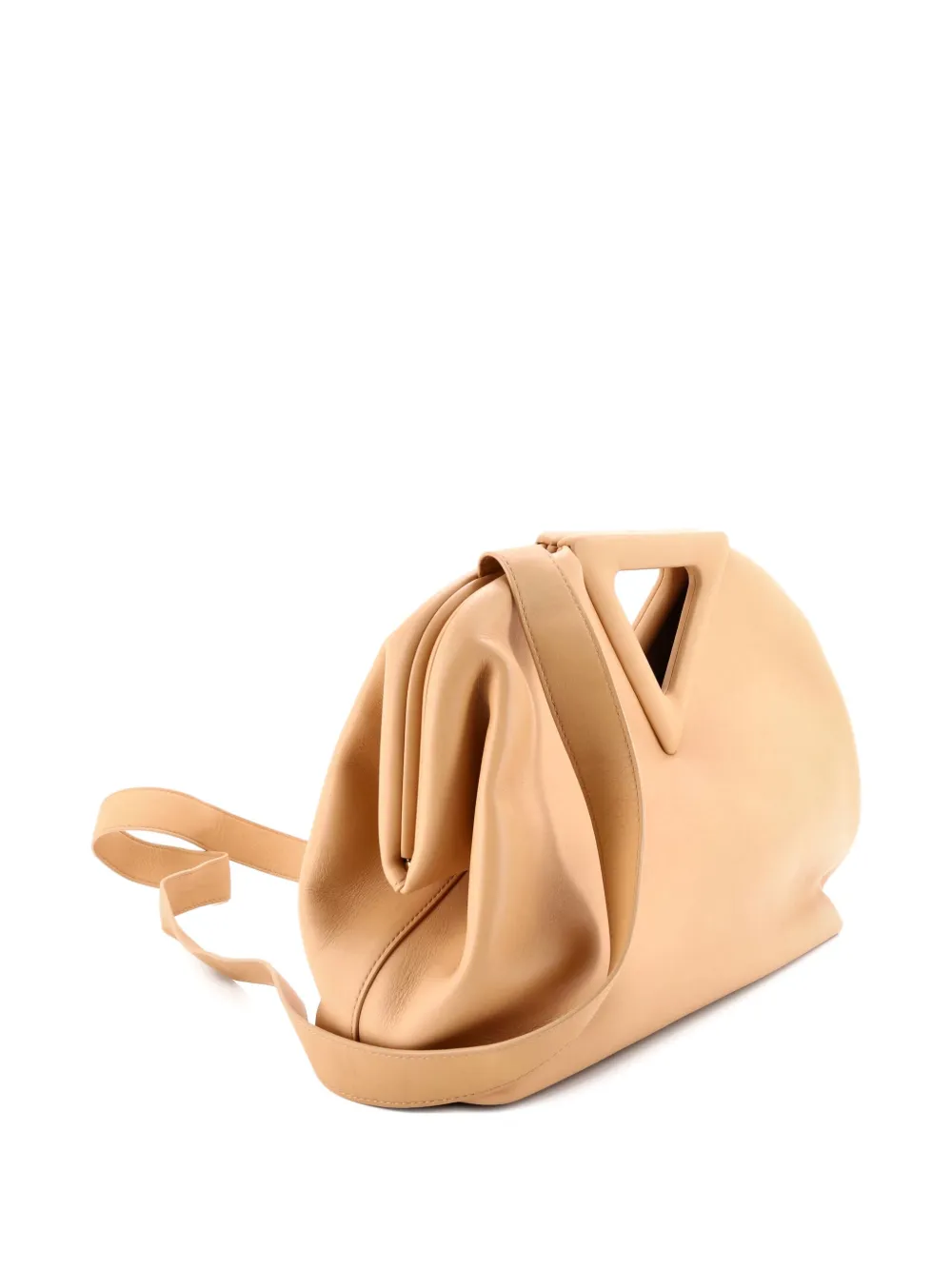 Pre-owned Bottega Veneta Point Leather Medium Shoulder Bag In Neutral