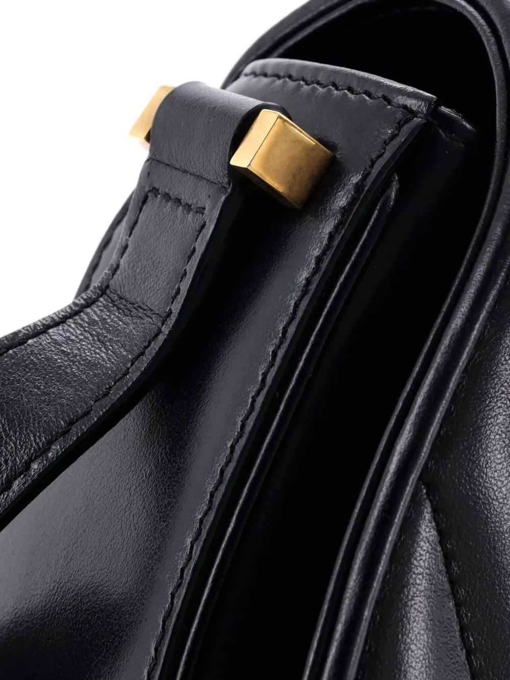 Pre-owned Saint Laurent Joan Matelasse Chevron Leather Small Satchel In Black