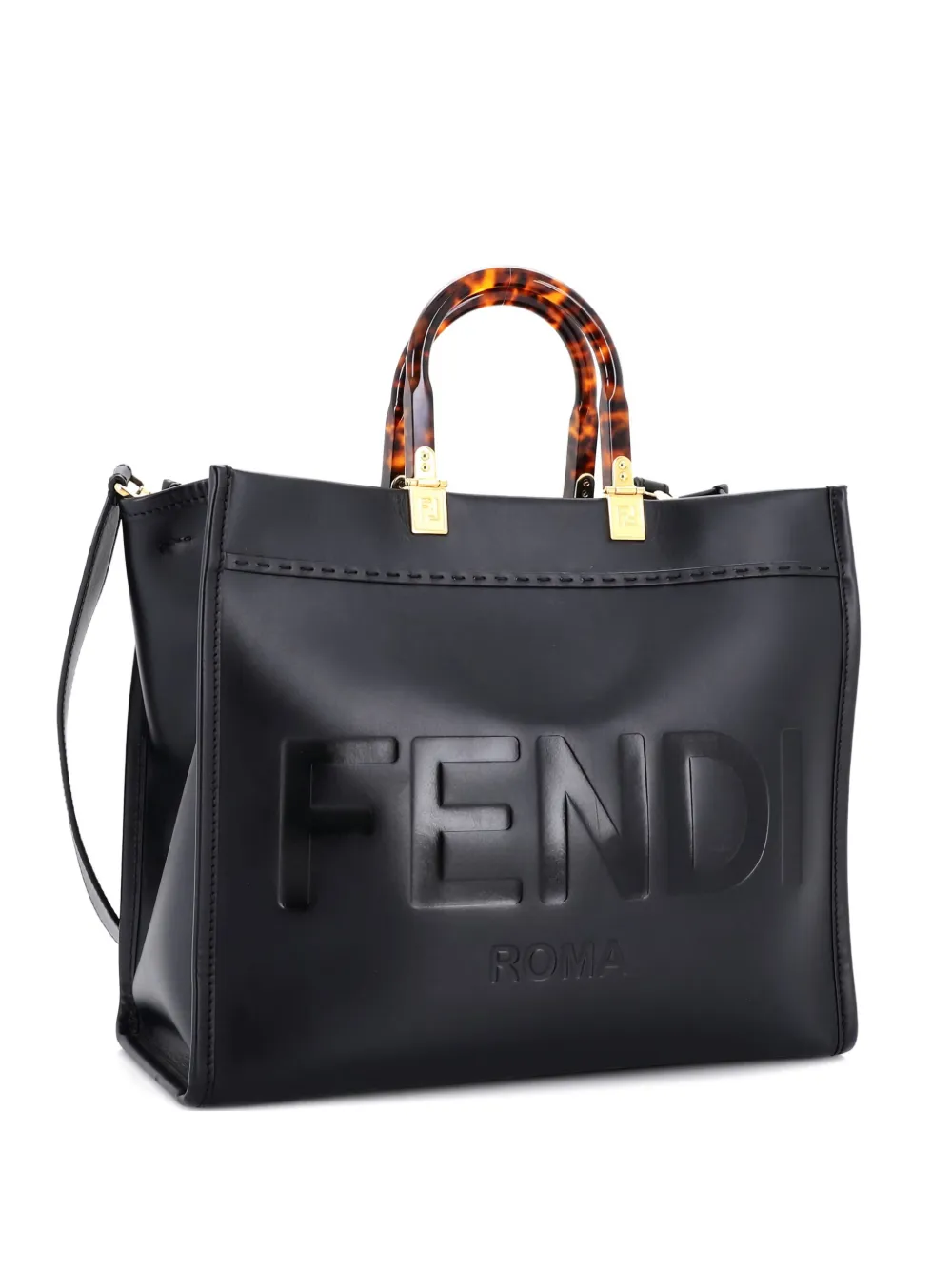 Fendi Pre-Owned Sunshine Shopper Leather Medium tote bag - Black