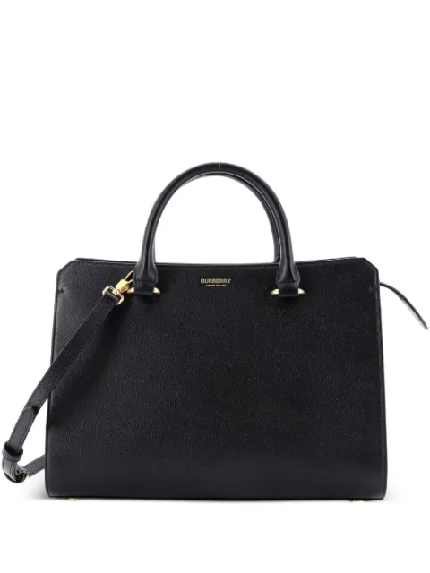 Burberry Pre-Owned Banwell Leather and House Check Canvas Small tote bag