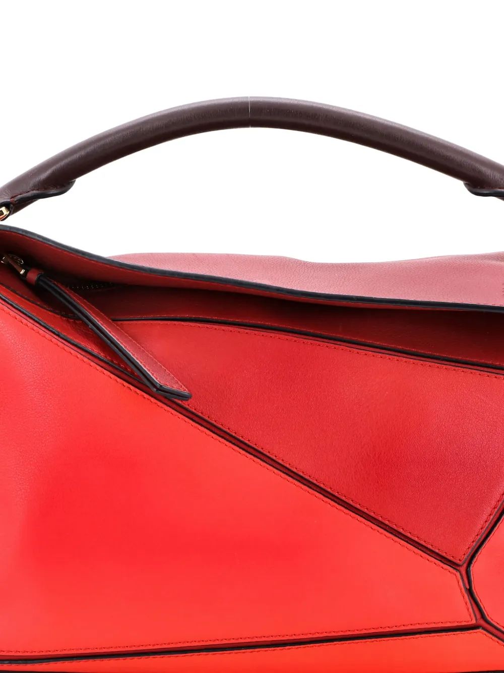 Pre-owned Loewe Puzzle Bag Leather Medium Shoulder Bag In Red