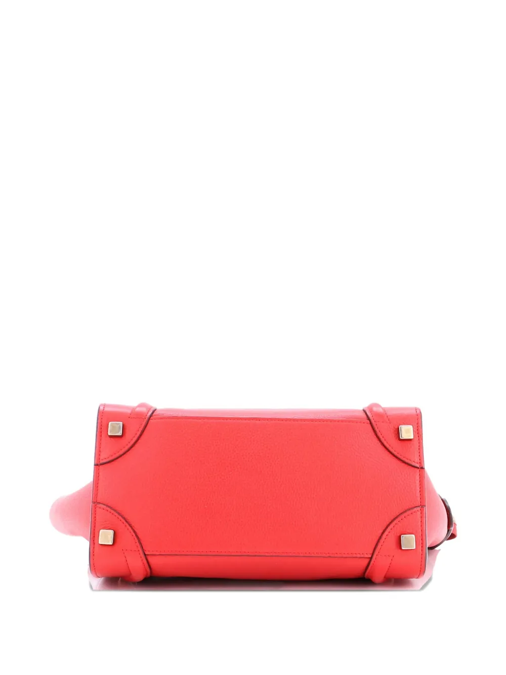 Pre-owned Celine Luggage Bag Grainy Leather Micro Tote Bag In Red