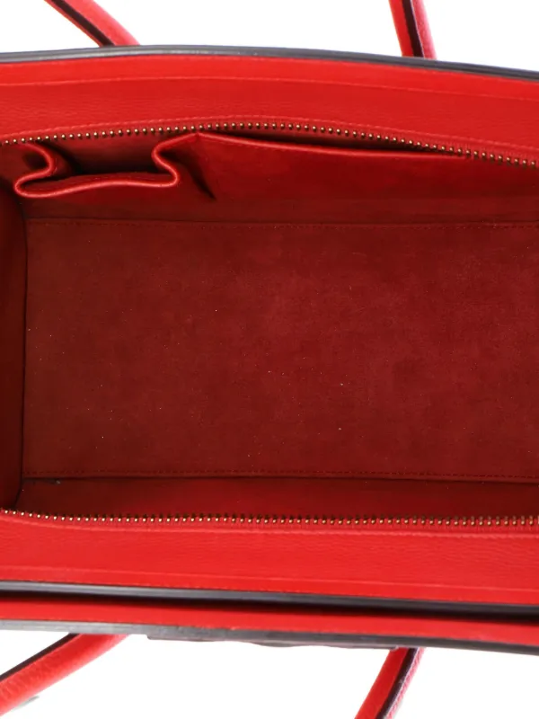 Celine Pre-Owned Luggage Bag Grainy Leather Micro Tote Bag