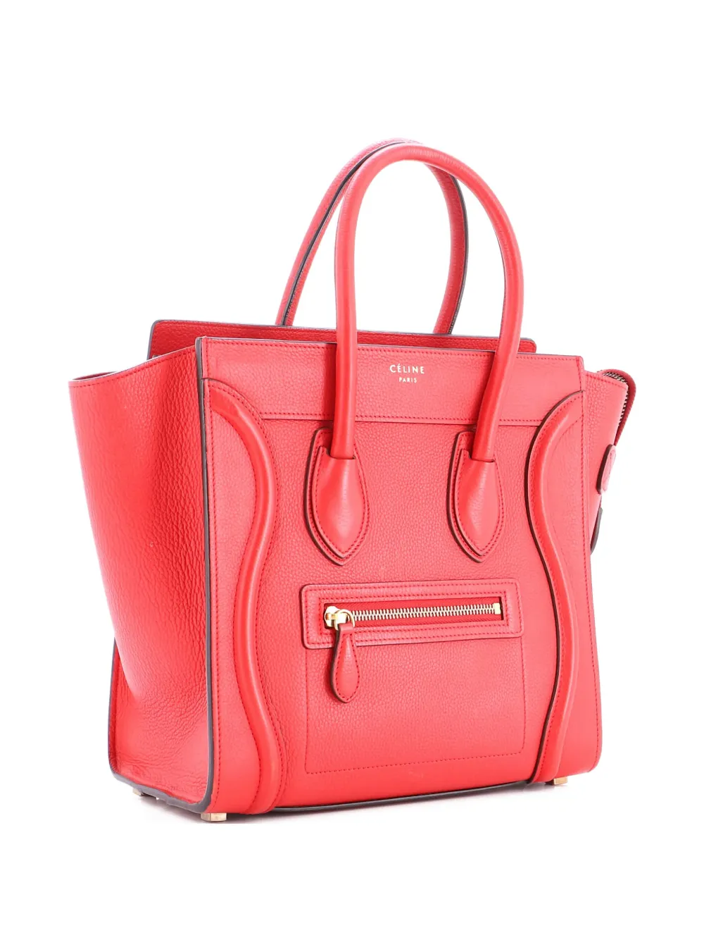 Celine Pre-Owned Luggage Bag Grainy Leather Micro tote bag - レッド Celine Pre-Owned Luggage Bag Grainy Leather Micro tote bag - レッド