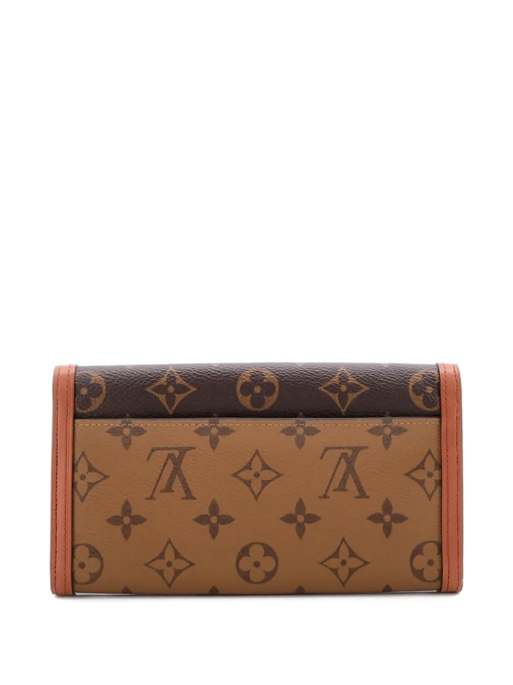 Pre-owned Louis Vuitton Sarah Dauphine Wallet Reverse Monogram Canvas Small Wallets In Brown