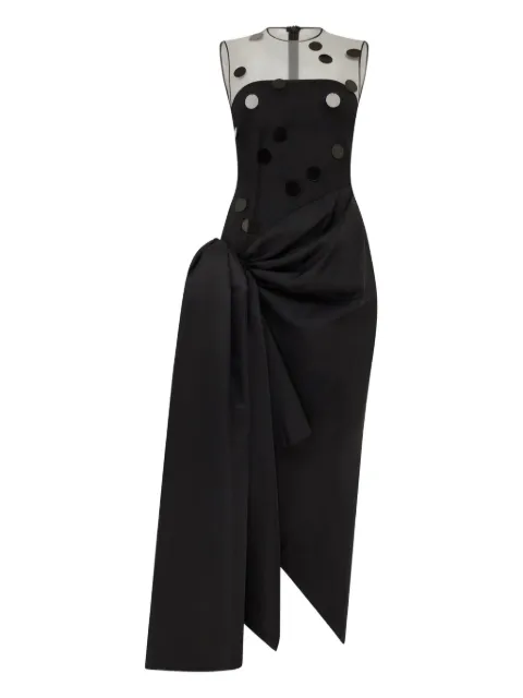 David Koma polka-dot draped dress