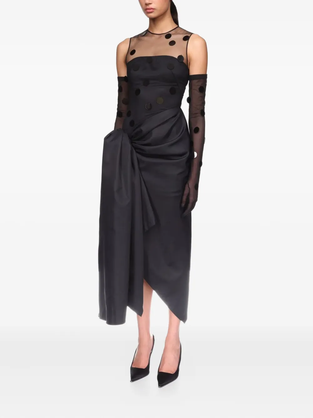 David Koma Jurk met stippen Zwart