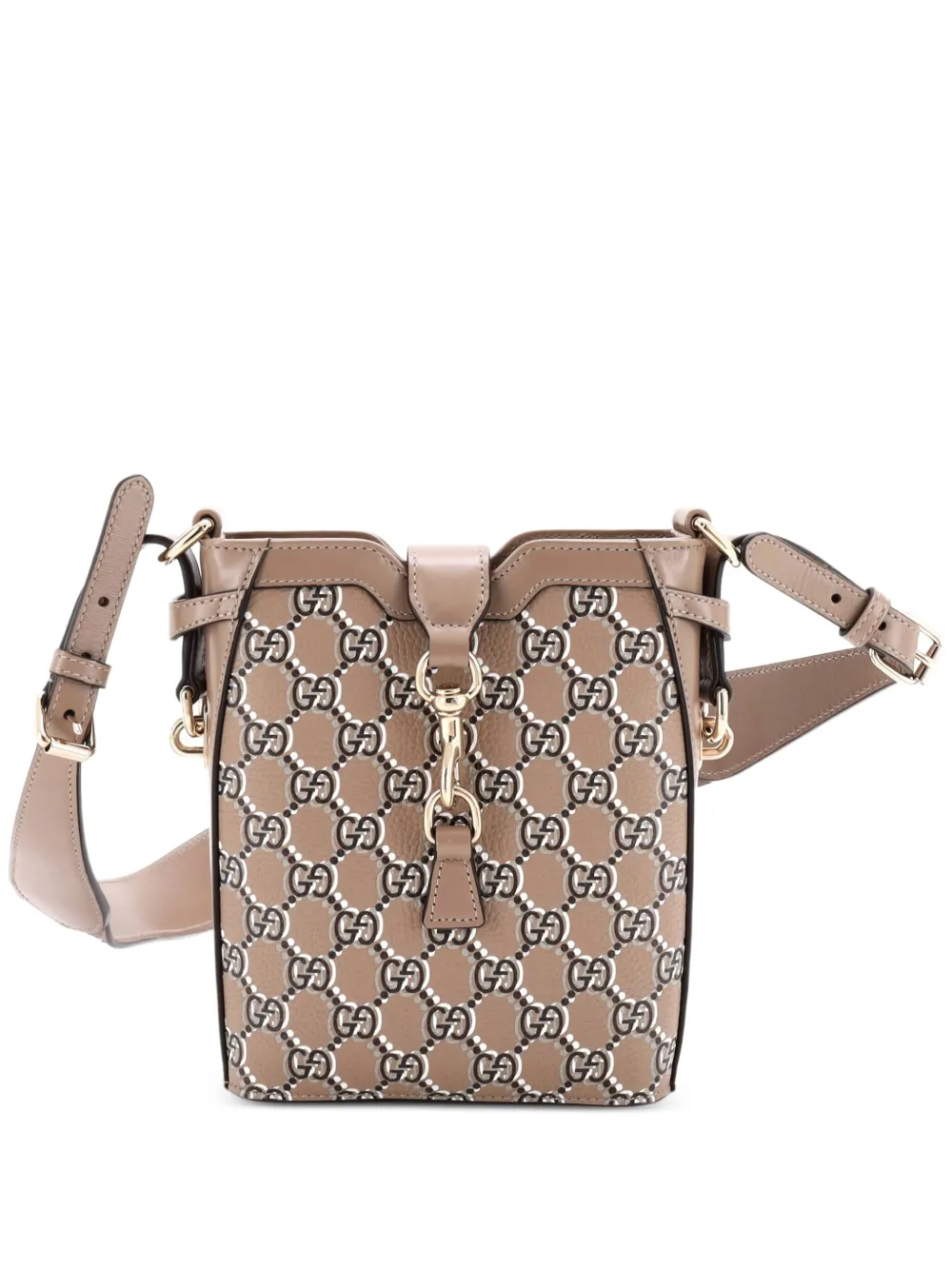 Gucci Pre-Owned Bucket GG Shadow Leather Mini shoulder bag - ニュートラル Gucci Pre-Owned Bucket GG Shadow Leather Mini shoulder bag - ニュートラル