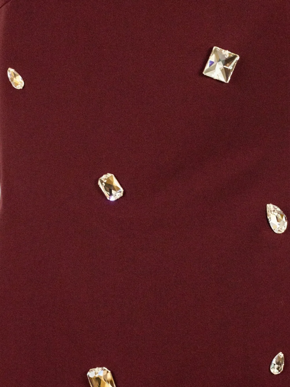 David Koma Jurk verfraaid met kristallen Rood