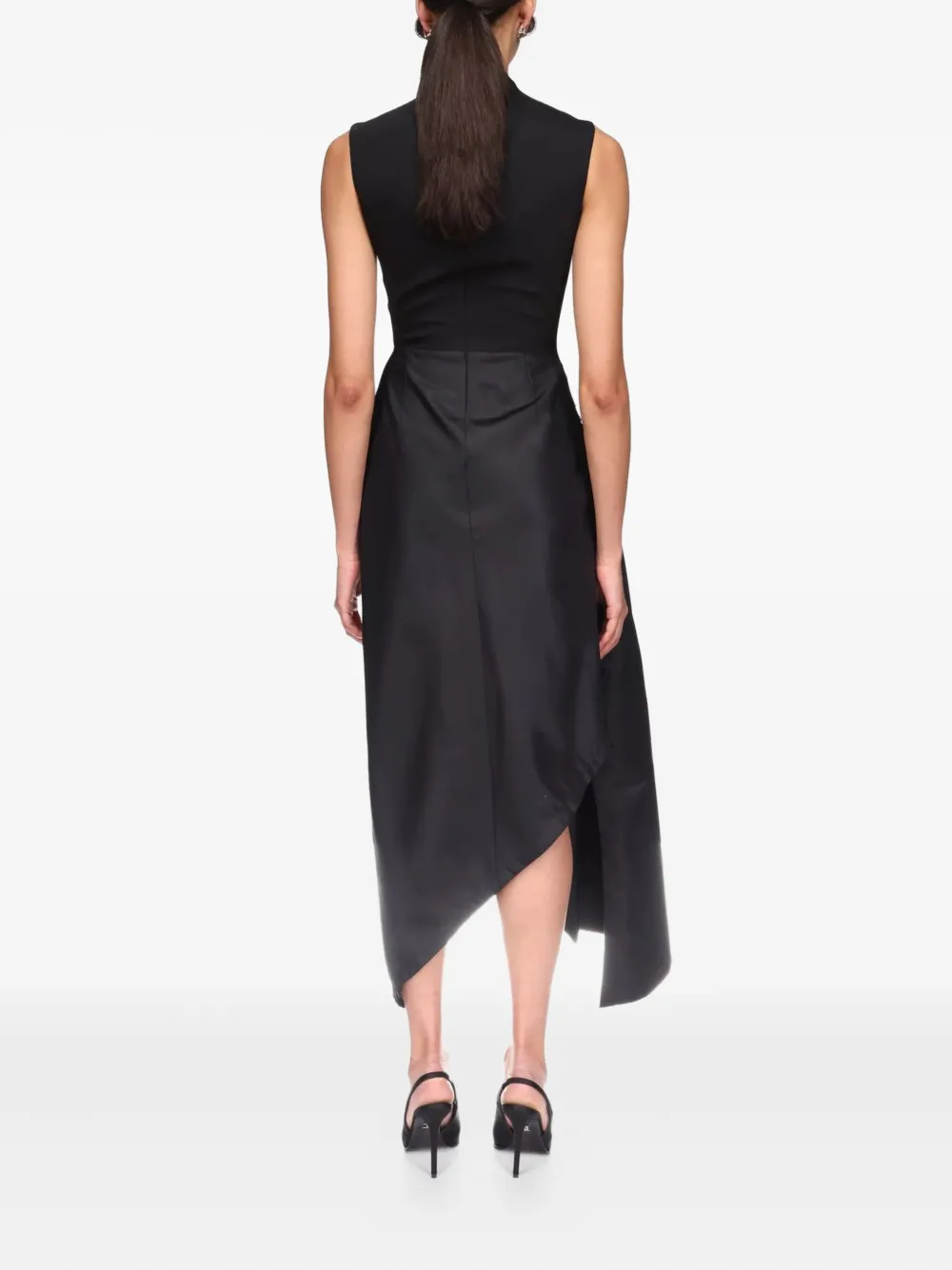 David Koma Gedrapeerde jurk verfraaid met kristallen Zwart