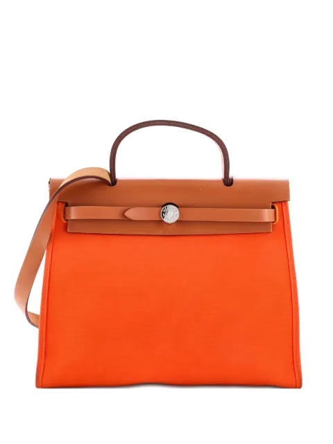 Hermès Pre-Owned Herbag Zip Leather and Toile 31 shoulder bag