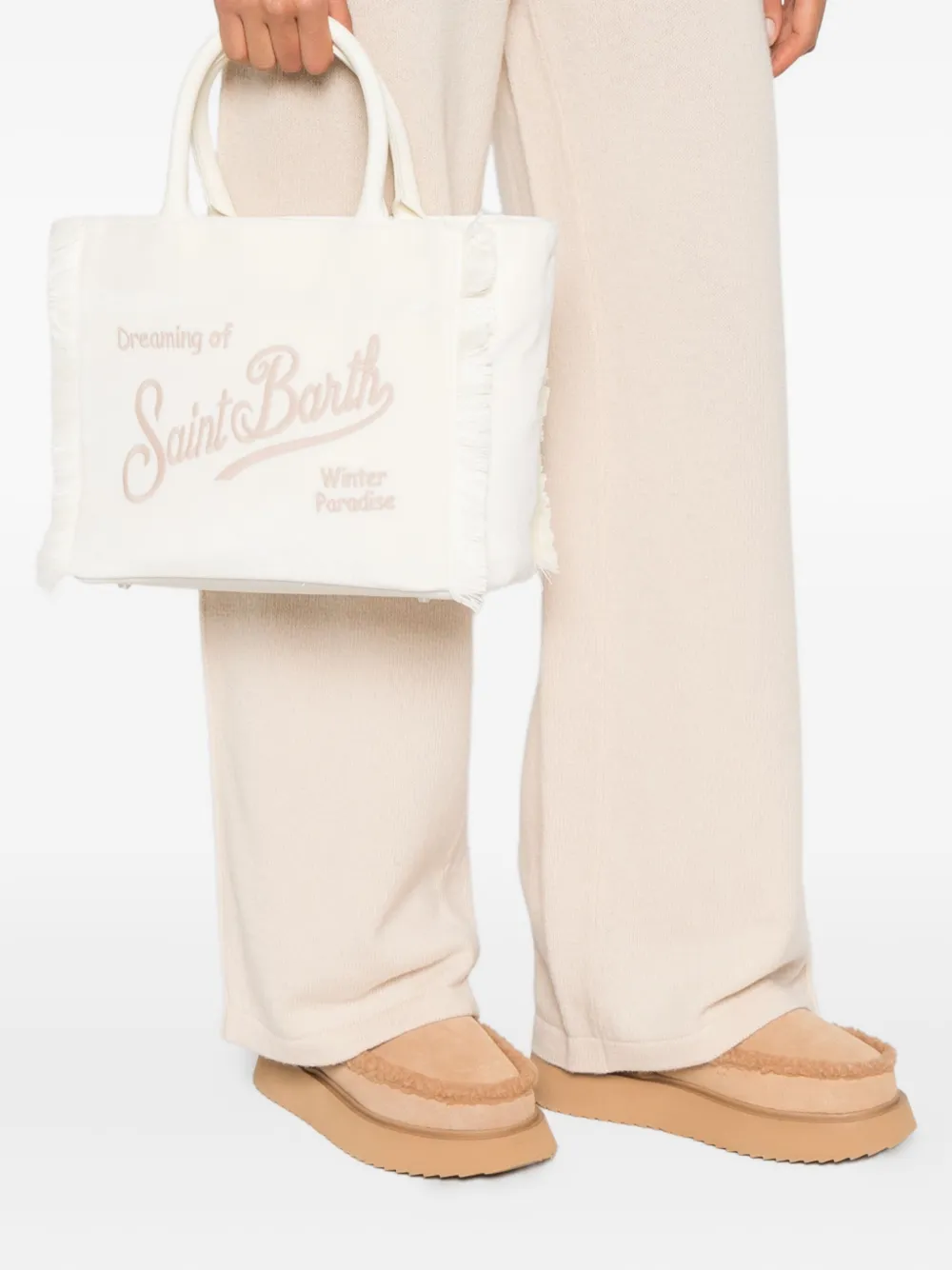 MC2 Saint Barth Colette fringed tote bag - Wit