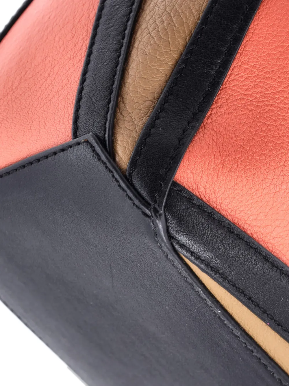 Pre-owned Loewe Puzzle Bag Leather Small Satchel In Orange