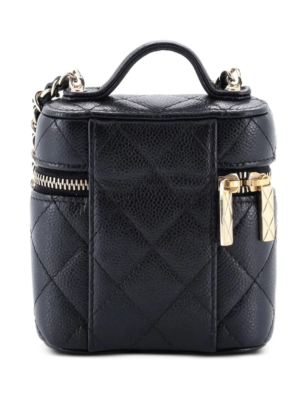 CHANEL Pre-Owned Handle with Care Vanity Case with Chain Quilted Caviar crossbody bag | Pre-Owned | Image 2