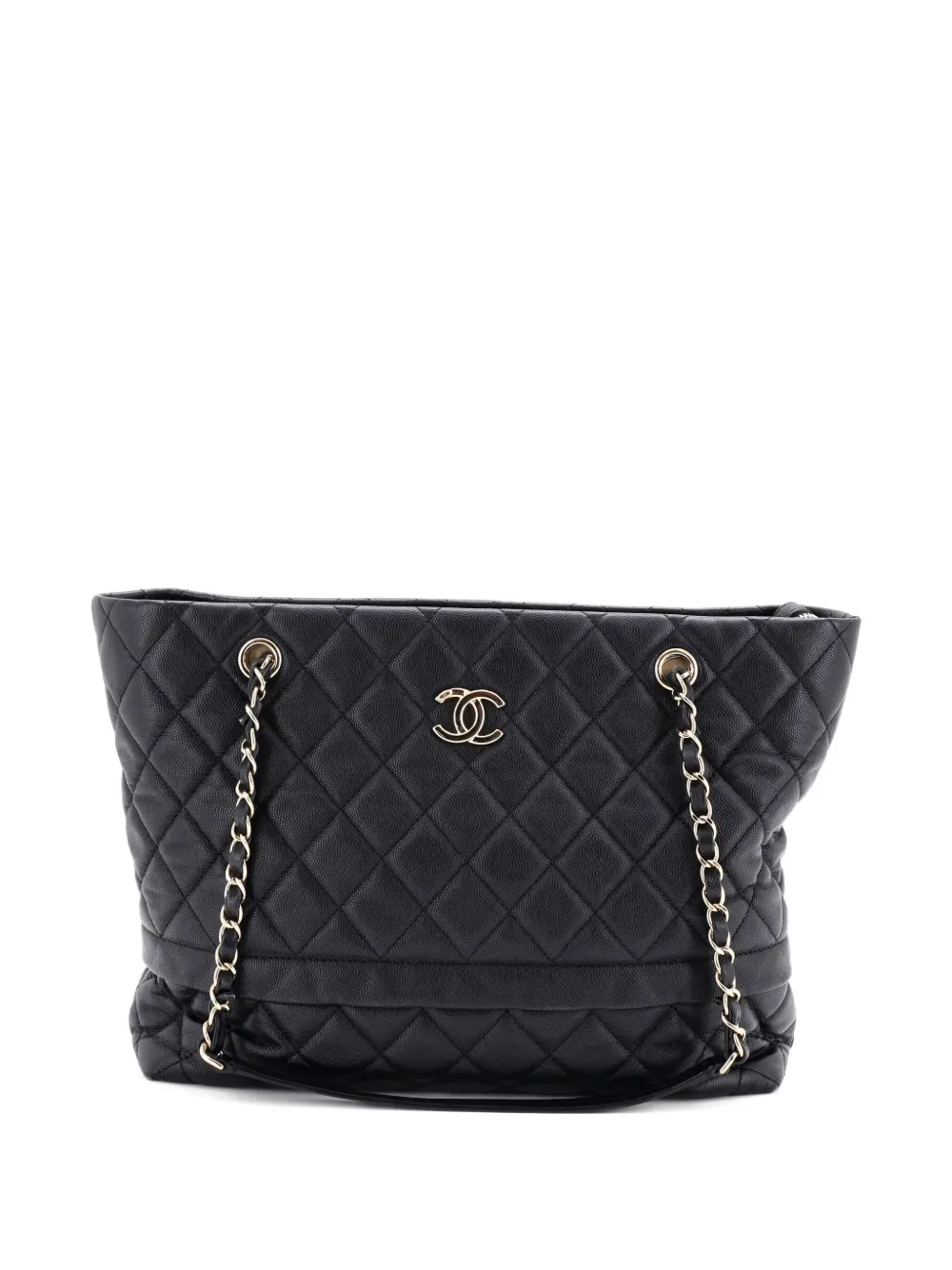 CHANEL Pre-Owned Rolled Up Quilted Caviar tote bag - ブラック
