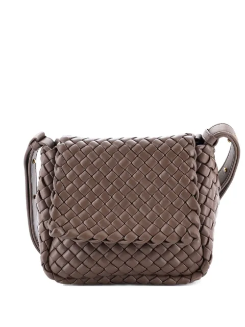 Bottega Veneta Pre-Owned Cobble Flap Padded Intrecciato Leather Mini shoulder bag