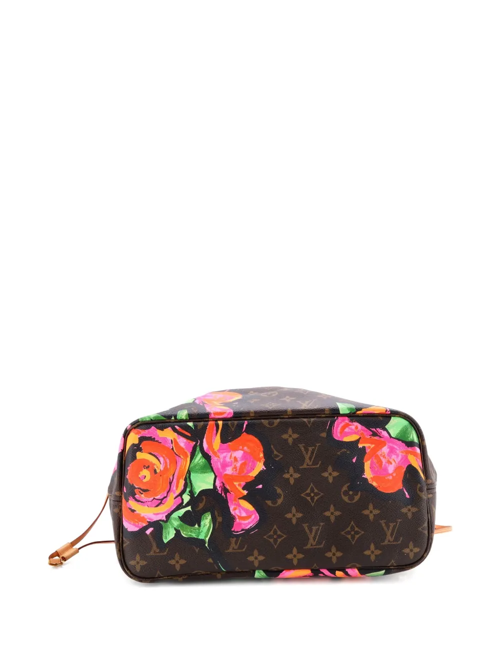 Pre-owned Louis Vuitton Neverfull Limited Edition Monogram Roses Mm Tote Bag In Brown