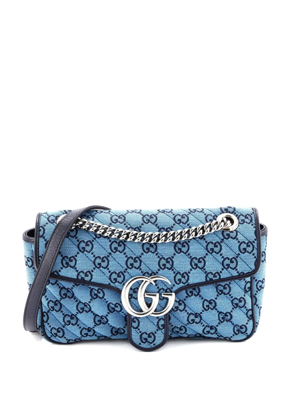 Gucci Pre-Owned GG Marmont Flap Bag Diagonal Quilted GG Canvas with Gucci Pre-Owned GG Marmont Flap Bag Diagonal Quilted GG Canvas with
